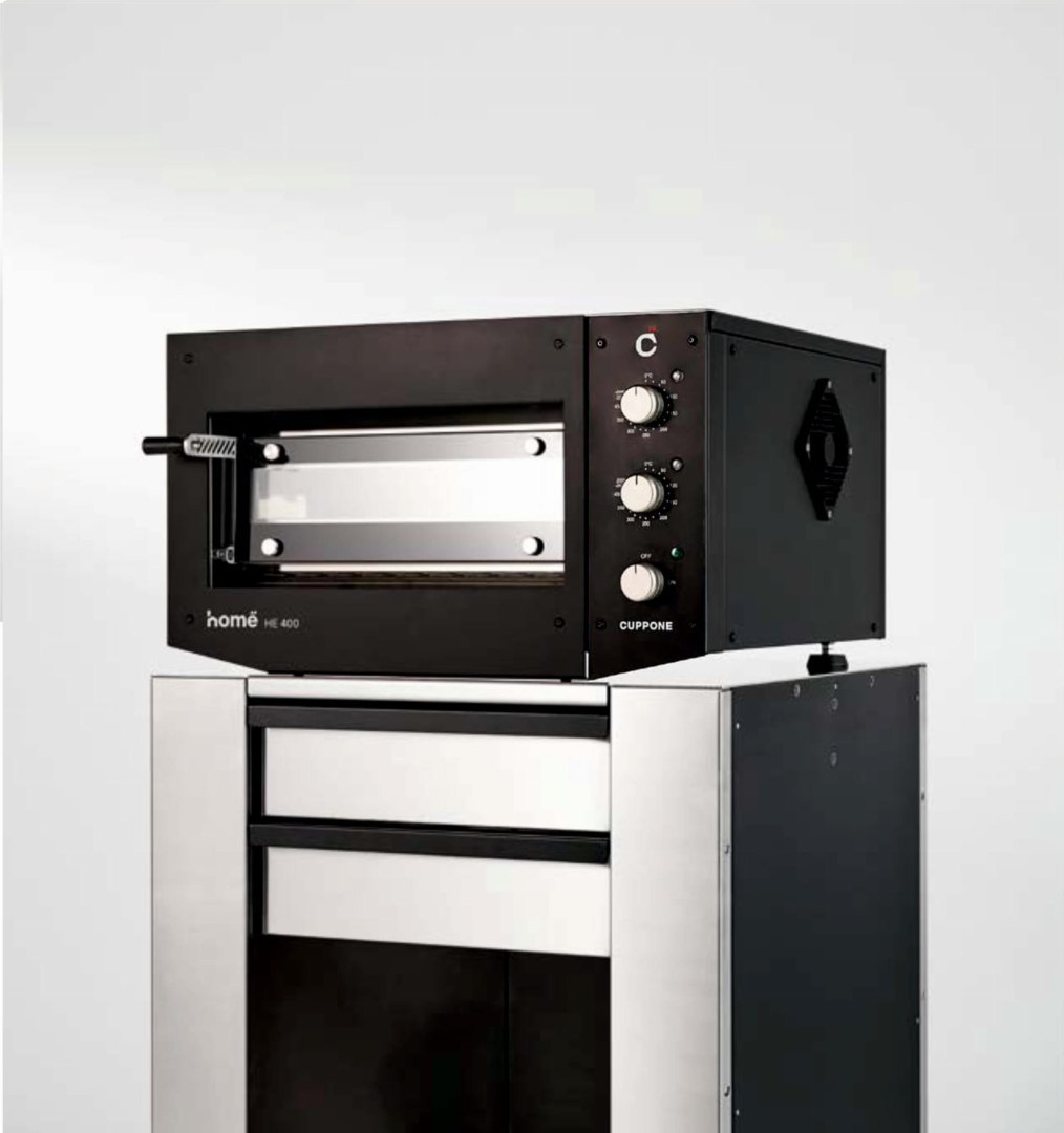Piec do pizzy jednokomorowy manualny 400x400 mm Czarny Resto Quality Cuppone HE400/1 TM/FN